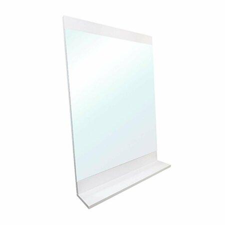COMFORTCORRECT 22 x 5 x 32 in. Solid Wood Frame Mirror with Attached Bottom Shelf - White CO890161